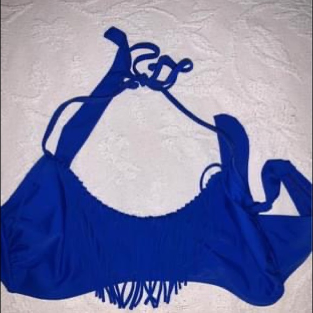 Blue target bikini top